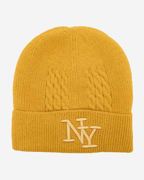 "Royalfashion" Garstyčių spalvos apšiltinta moteriška kepurė