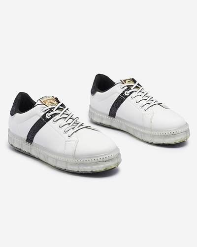 Женские спортивные кроссовки белого цвета с черными вставками Asxa- Footwear