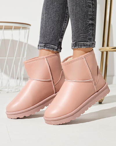 Женские утепленные снегоступы из экокожи розового цвета Defasca- Footwear