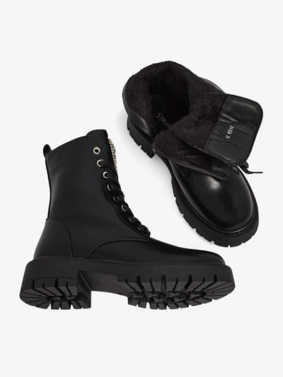 Moteriški aulinukai „Luna“ juodi odiniai elegantiški rudeniui