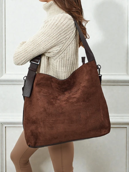 Moteriška pirkinių rankinė eko zomšinė Donenn