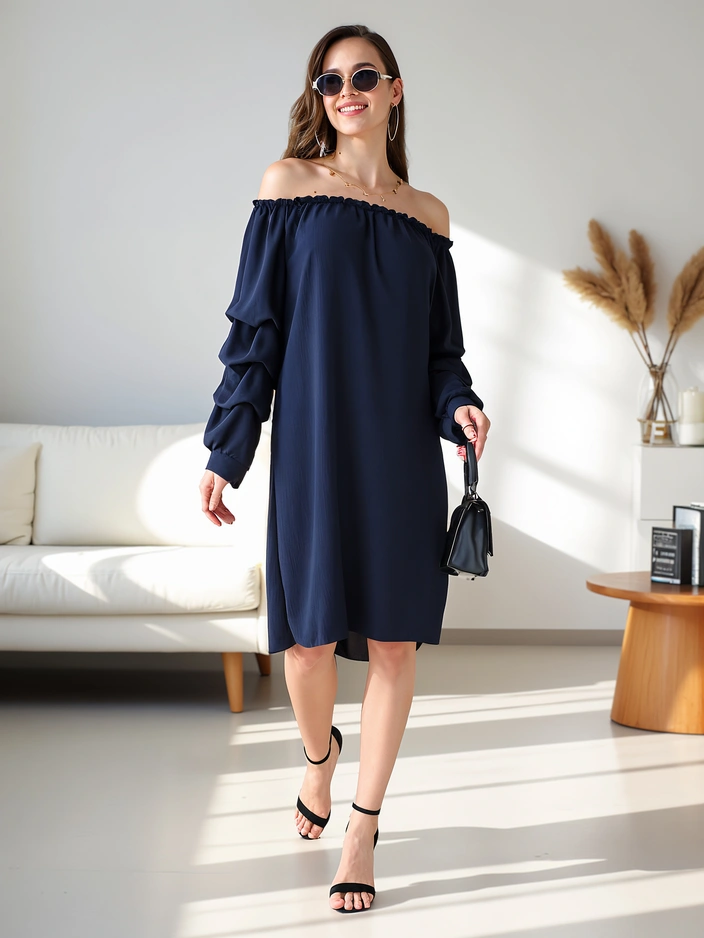 Королевская мода Гладкое женское платье а-ля испанское с рюшами