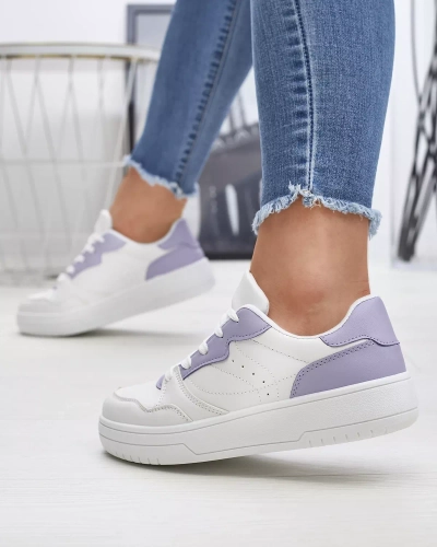Белые женские спортивные туфли с фиолетовыми вставками Tercua- Footwear