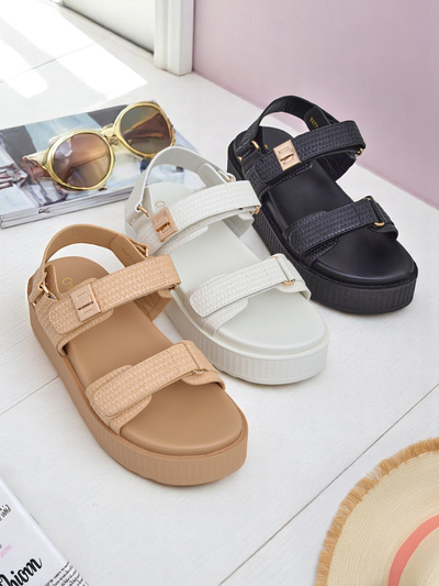 Женские сандалии на платформе Royalfashion Бежевые Lavinia – удобное лето