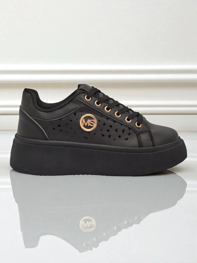 Aurelia Nero - Czarna platforma Royalfashion z eko skóry, model LH201-8