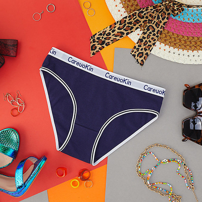 Tamsiai mėlynos medvilnės moteriškos kelnaitės - Apatiniai