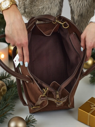 Moteriška pirkinių rankinė Dorelle iš eko zomšos