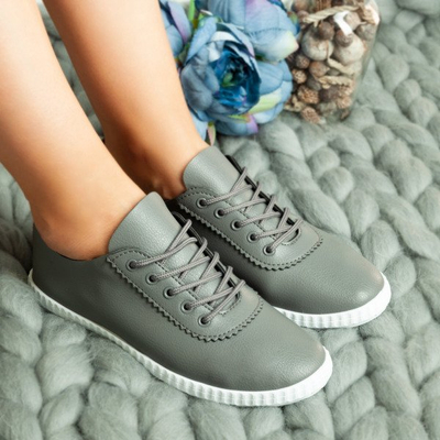 Серые кроссовки «Олимпик» на шнуровке - Обувь