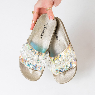 Auksinės moteriškos basutės su Halpasi akmenimis - Avalynė