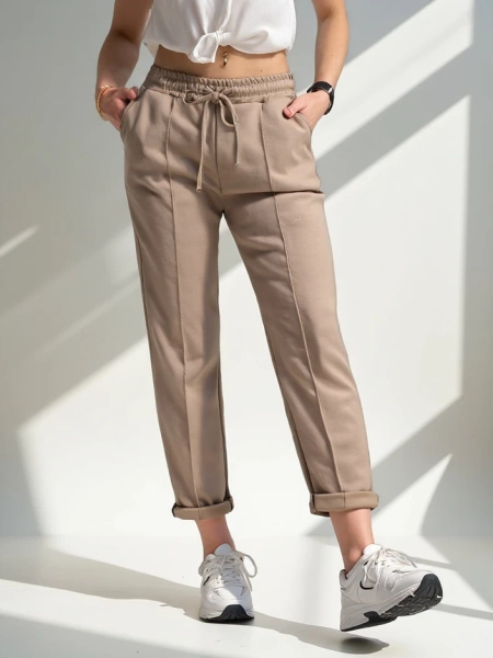 Royalfashion tiesios moteriškos kelnės su viskoze