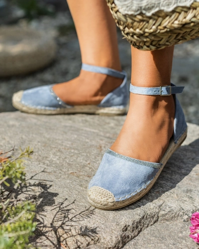 Royalfashion Женские эспадрильи с цирконами синего цвета Rieta