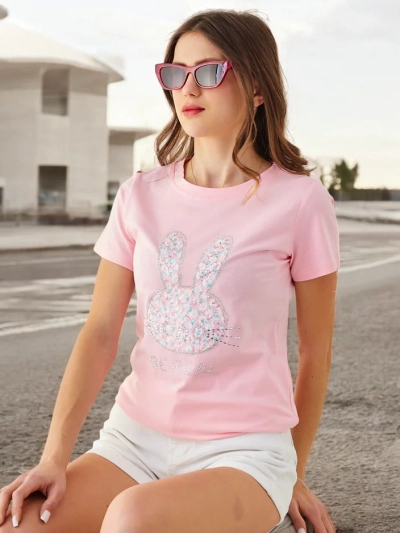 Royalfashion Женская хлопковая футболка Bunny Say Be Real