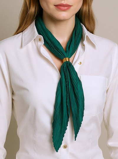Apollonia Verde – Зеленый Плиссированный Женский Платок Eleganza из Полиэстера