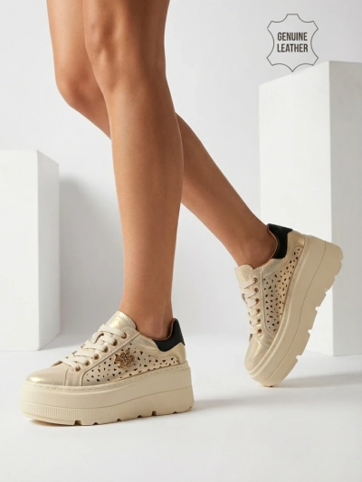 Ažūriniai moteriški sportiniai bateliai iš natūralios odos Atelle