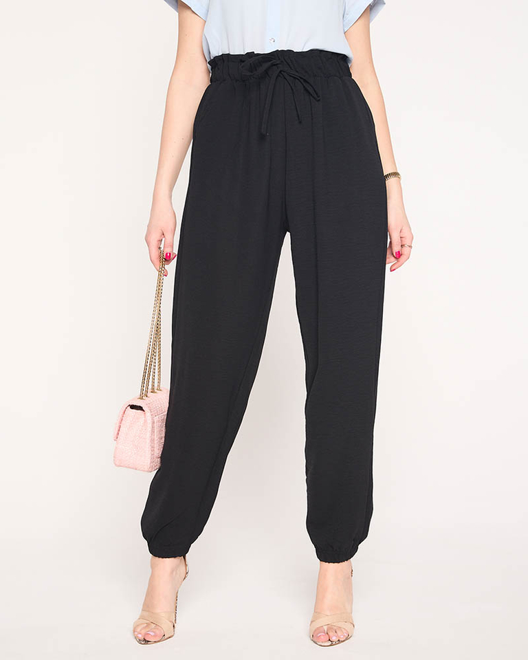 Juodo audinio moteriškos kelnės PLIUS DYDIS - Drabužiai