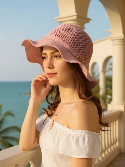 Royalfashion Moteriška kepurė su banguotu kraštu Wave Breeze