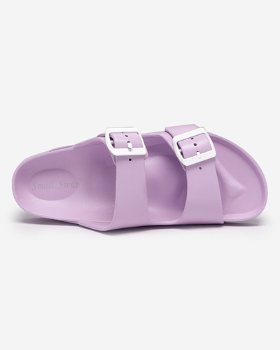 OUTLET Violetinės moteriškos šlepetės su sagtimis Teliwo - Avalynė