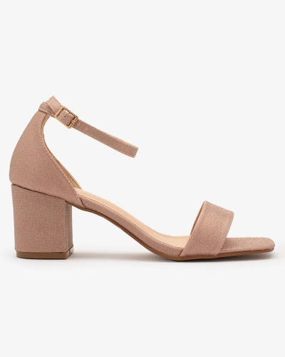 Royalfashion Blizgantys rožinio aukso spalvos moteriški sandalai ant aulinuko Ratties