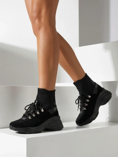 Royalfashion Moteriški juodi apšiltinti sportiniai bateliai Aleppo