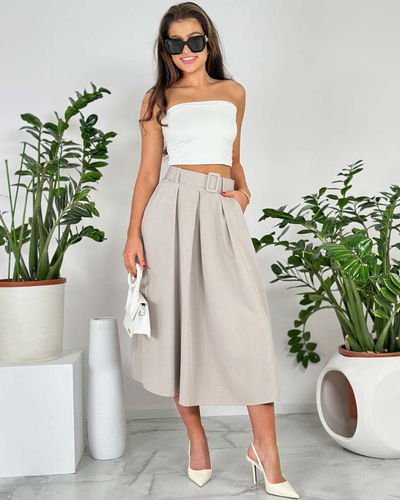 Royalfashion Женская юбка-миди с поясом