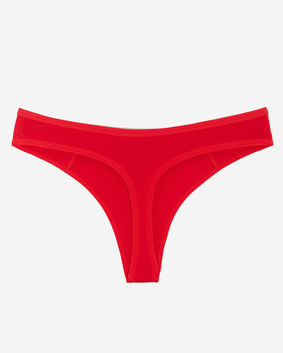 Moteriškos raudonos medvilninės kelnaitės su nėriniais - Apatiniai drabužiai