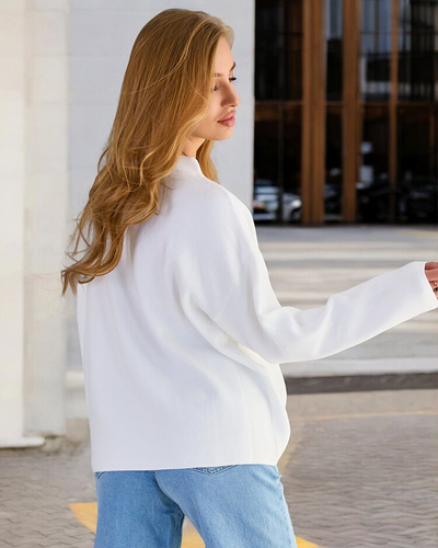 Royalfashion Plonas moteriškas megztinis su pečių papuošimais