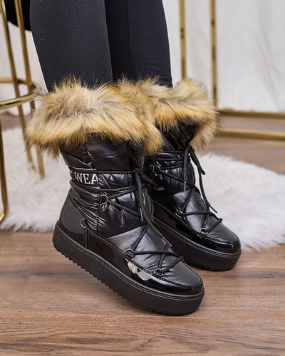 Royalfashion Черные ботинки-слипы a'la snow boots for women Gomllo