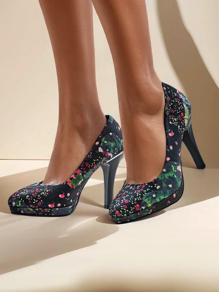 Royalfashion Женские цветочные туфли на высоком каблуке Floweere