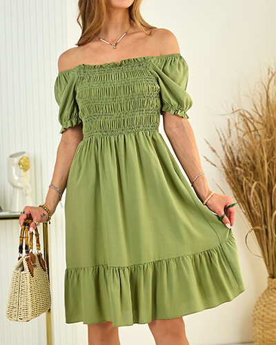 "Royalfashion" Moteriška medvilninė mini a'la ispanka suknelė