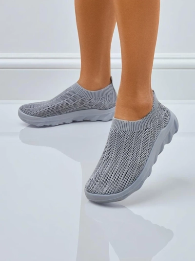 Women's dove gray sneakers Silvana - comfortable slip-on shoes for the city