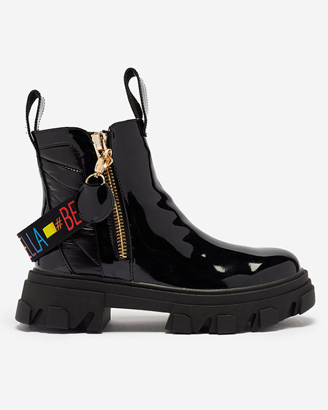 Moteriški juodi lakuoti batai Osallu - Avalynė