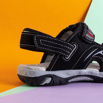 Juodi berniukų „Tores“ velcro sandalai berniukams - Batai