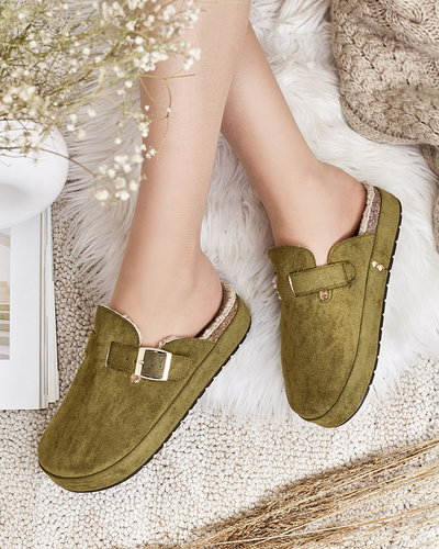 Royalfashion Женские тапочки с овчиной и пряжкой Kajis