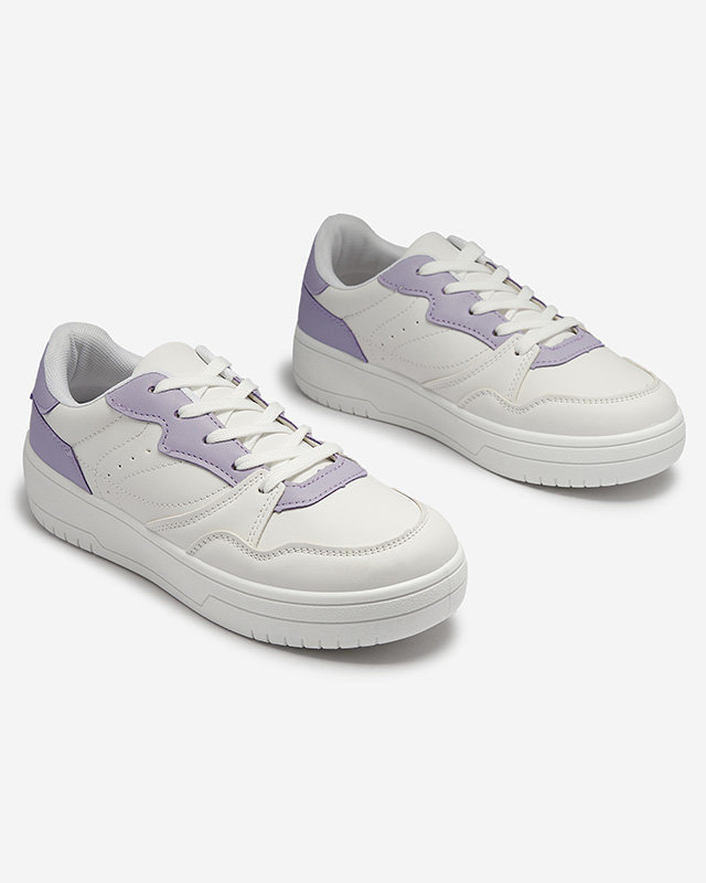 Белые женские спортивные туфли с фиолетовыми вставками Tercua- Footwear