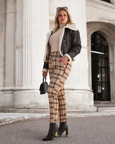 "Royalfashion" Pašiltintos moteriškos tegings kelnės PLUS SIZE