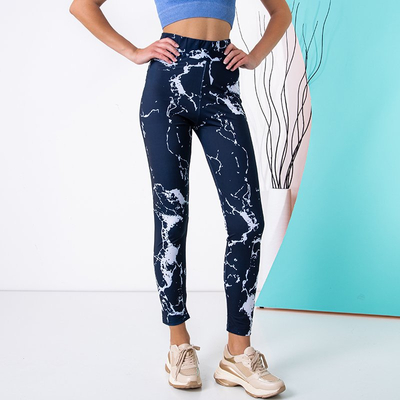 Темно-синие женские леггинсы с принтом PLUS SIZE