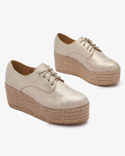 OUTLET Royalfashion Gold Caidoo moteriški pusbačiai ant kulno