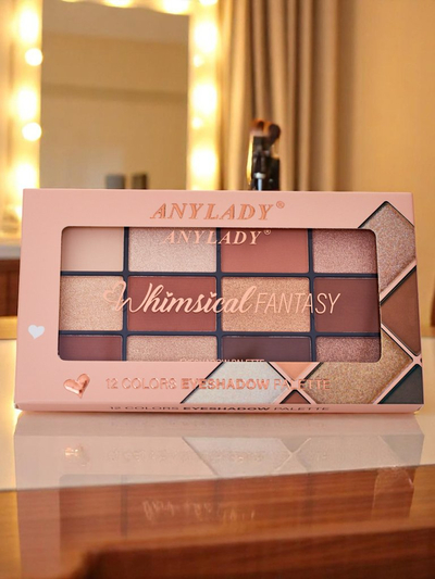 ANYLADY Палетка из 12 теней для век с глиттером и матовым финишем Golden Chocolate Fudge