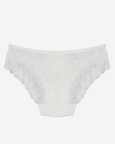 Moteriškos nėriniuotos kelnaitės baltos spalvos - apatinis trikotažas