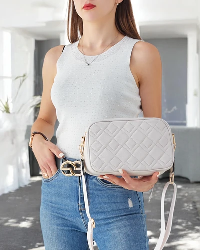 Royalfashion Maža siuvinėta moterų rankinė, pagaminta iš eko odos