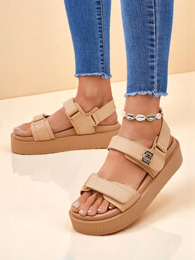 Royalfashion Women's Platform Sandals Beige Lavinia - comfortable summer