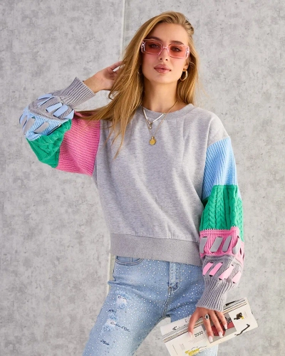 Royalfashion Женская толстовка с разноцветными рукавами