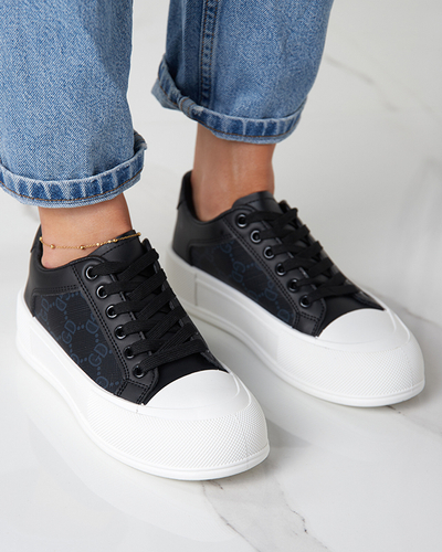 Juodi moteriški sportiniai bateliai su raštuotais Jeride įdėklais - Avalynė