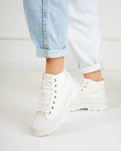 Moteriški balti sportbačiai su storesniu padu Alostino - Avalynė