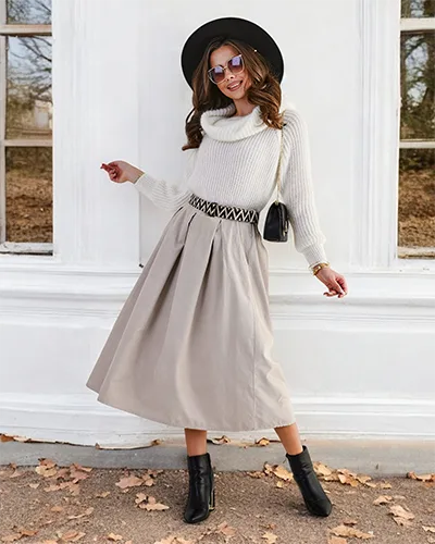 Royalfashion Moterims vidutinio ilgio sijonas a'la velvete