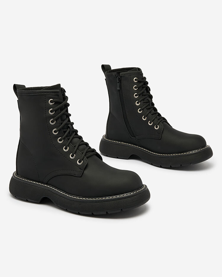 Royalfashion Матовые черные женские сапоги Kucillo