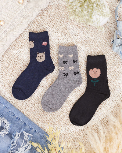 Royalfashion Комплект женских носков с принтом 3/упак