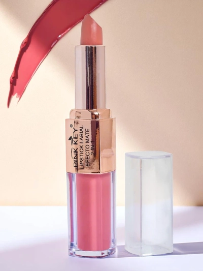 Matinis lūpų dažas lazdelės ir skystoje formoje 2-in-1 Rose Nougat