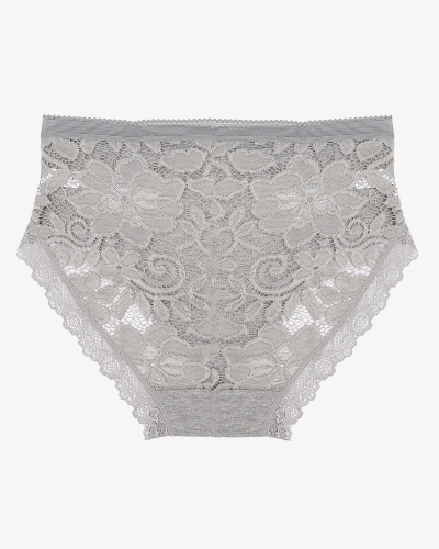 Pilkos spalvos briaunuotos moteriškos kelnaitės PLUS SIZE - Apatinis trikotažas