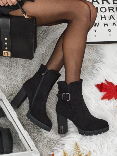 Moteriški eko zomšiniai aulinukai su storu kulnu Liravie